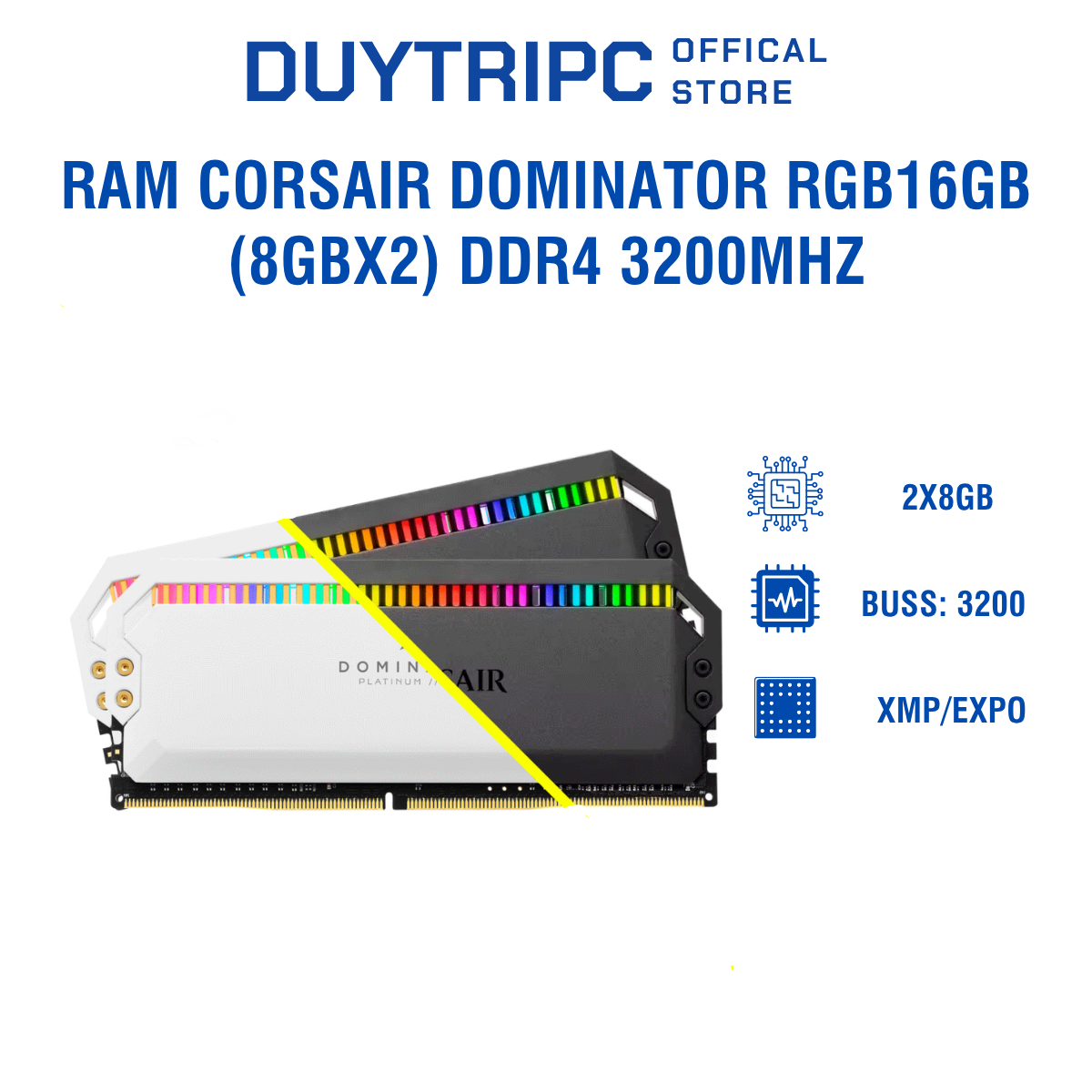 RAM CORSAIR Dominator RGB16GB (8GBx2) DDR4 3200MHz